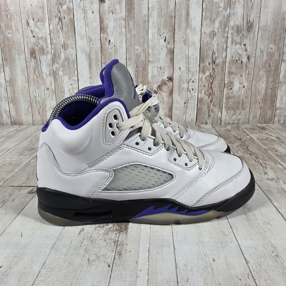 Jordan 5 Retro Concord White Purple Black GS‎ Kids Sneakers 440888-141 Size 5Y
